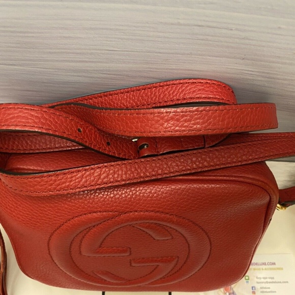 GUCCI Soho Disco Red Leather Crossbody Purse (308364 002123) - Picture 10 of 16